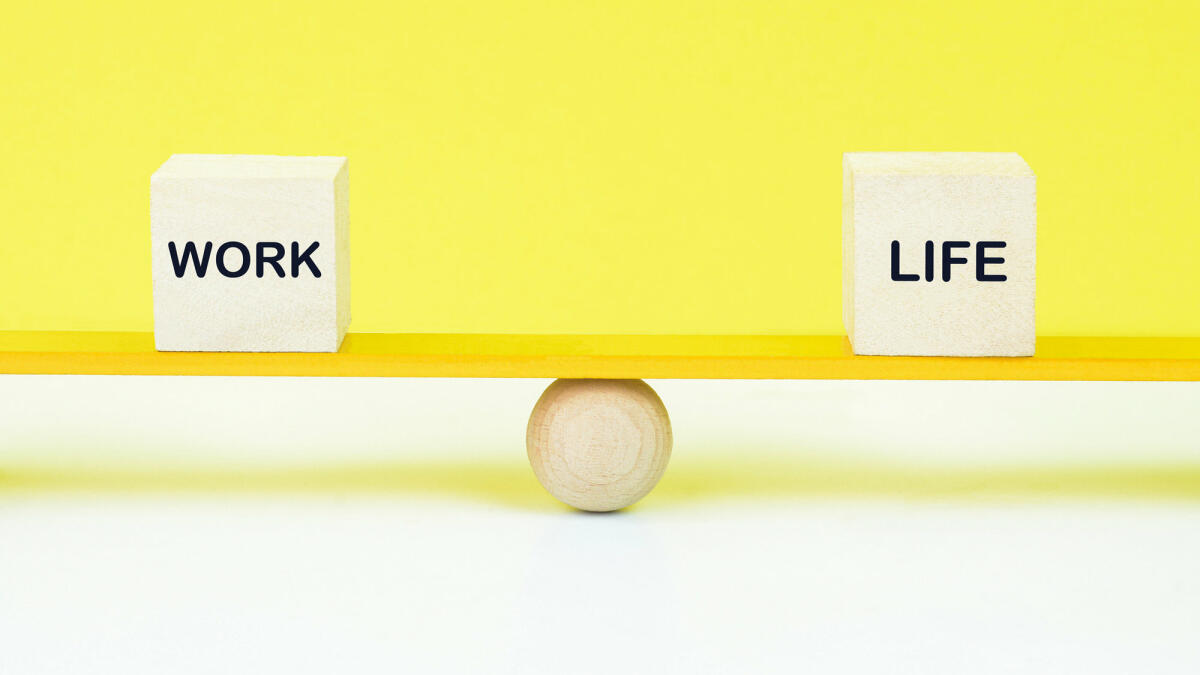 Concept of work life balance. Work life text in wooden blocks. © jayk7 / getty images