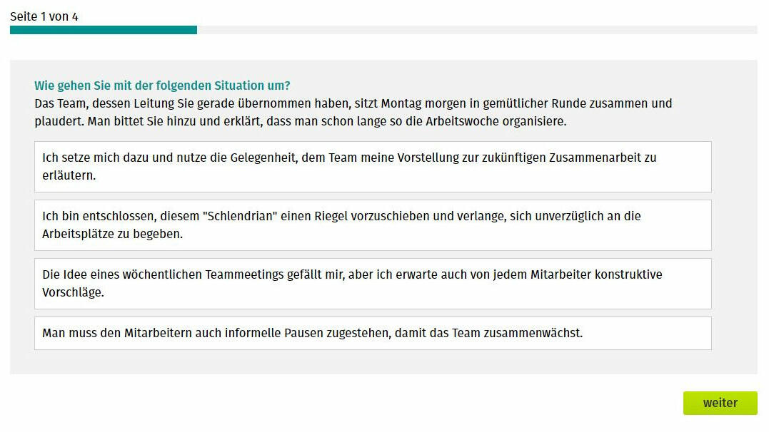 Berufstest - unternehmerische Orientierung