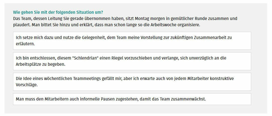 Berufstest - unternehmerische Orientierung