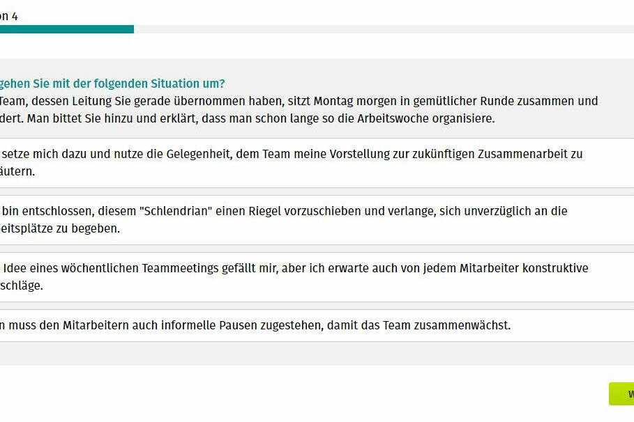 Berufstest - unternehmerische Orientierung