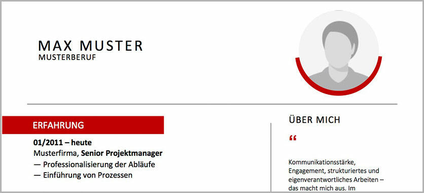 Lebenslauf-Vorlage modern bordeaux