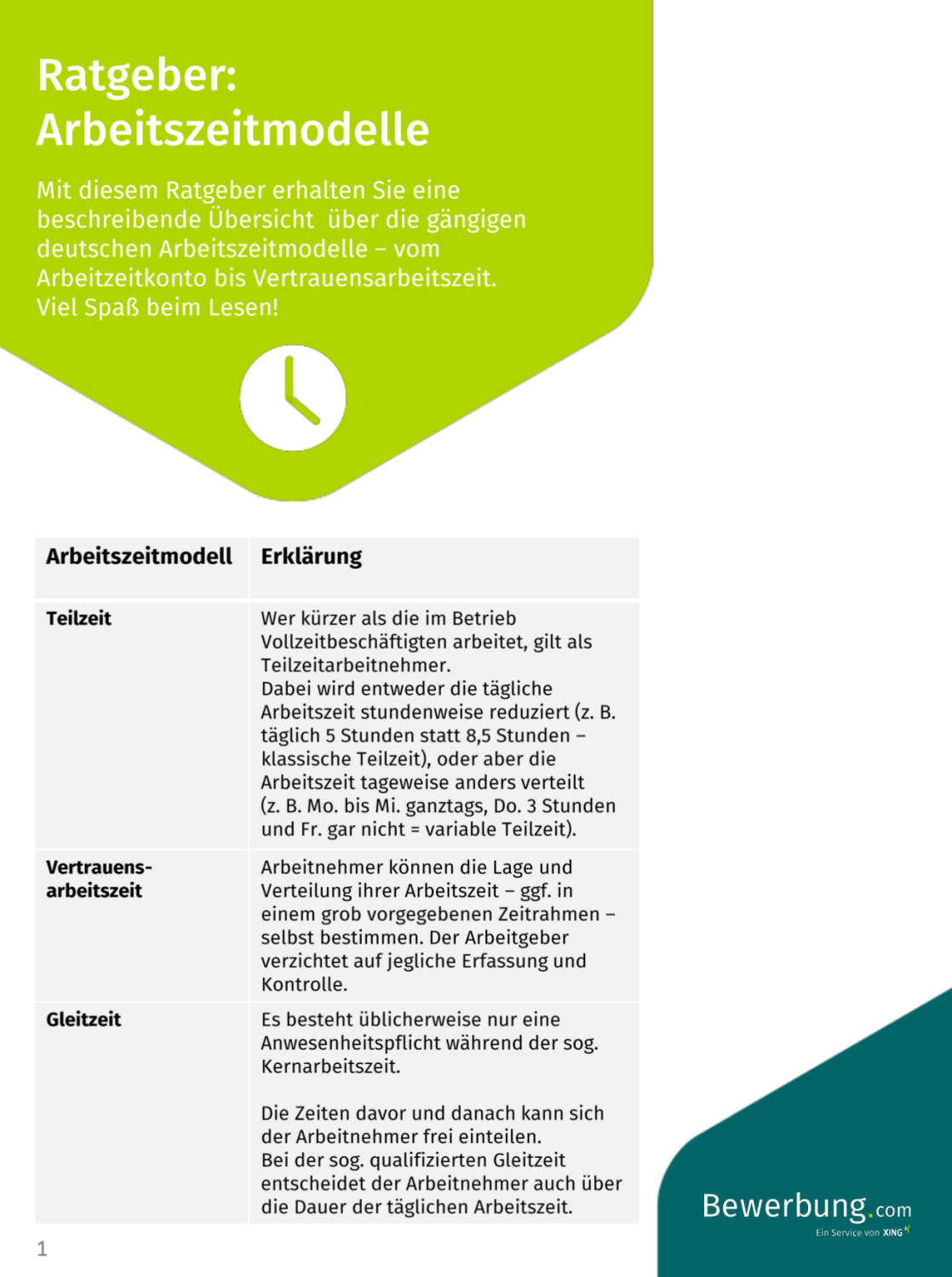 Ratgeber Arbeitszeitmodelle (Download PDF)